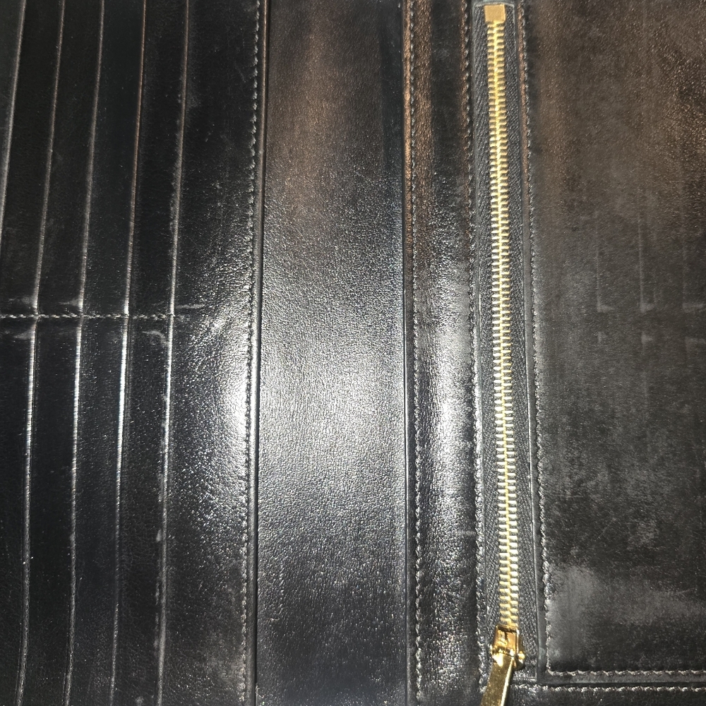 Celine Large Strap Wallet in black grained calfskin leather - Picture 3 of 4